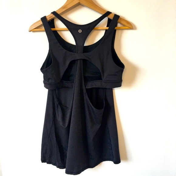 Lululemon black self bra tank top